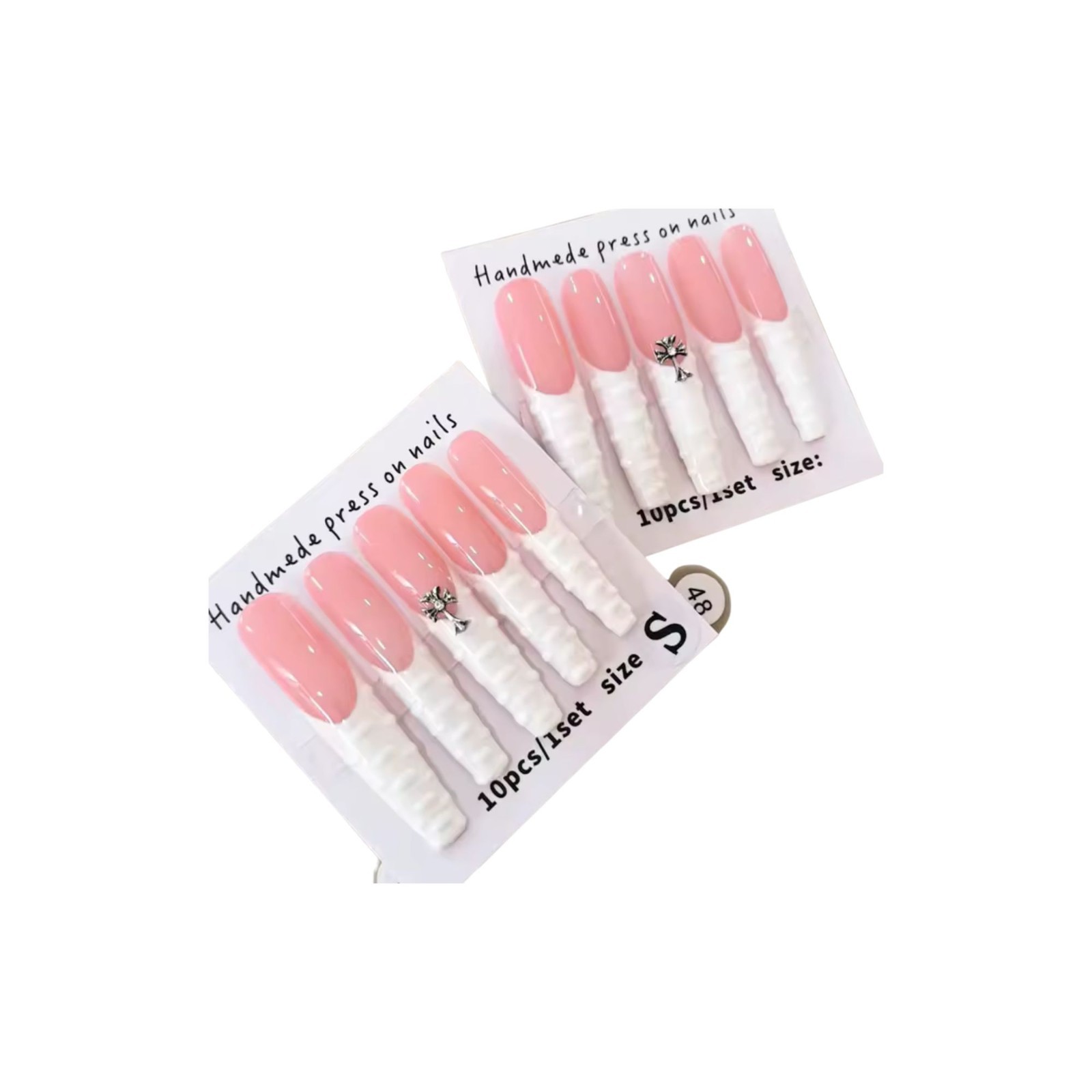 Olalaclayco Handmade 10pc Press On Nails, Hand Painted Gel False Nails, 10 Pc