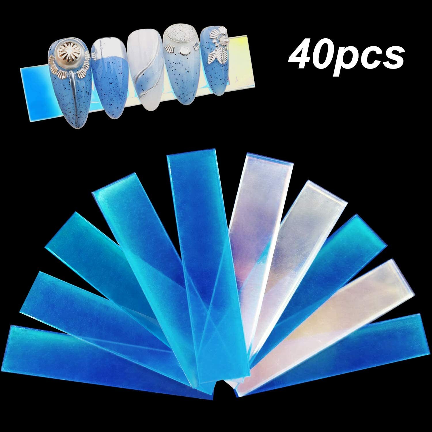 40pcs Transparent Nail Art Display Stand Holder Acrylic False Nails Home Salon
