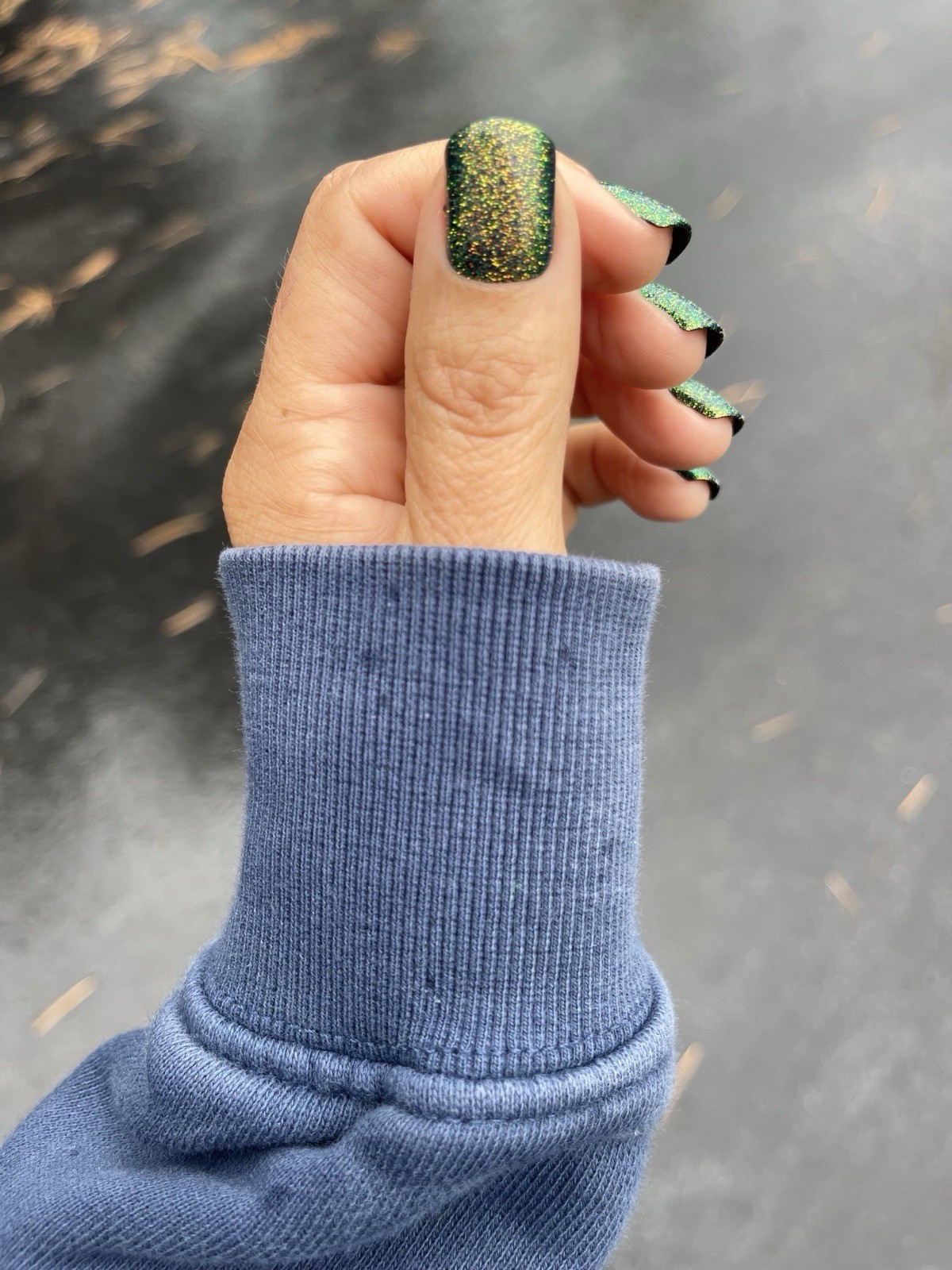 Red Aspen Press On Nails, Short Square, Sprinkled in Stardust, Shannon