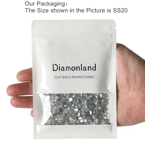 Diamonland Flatback Glass Crystal Rhinestones Rounds Gems for Bedazzling Nail…