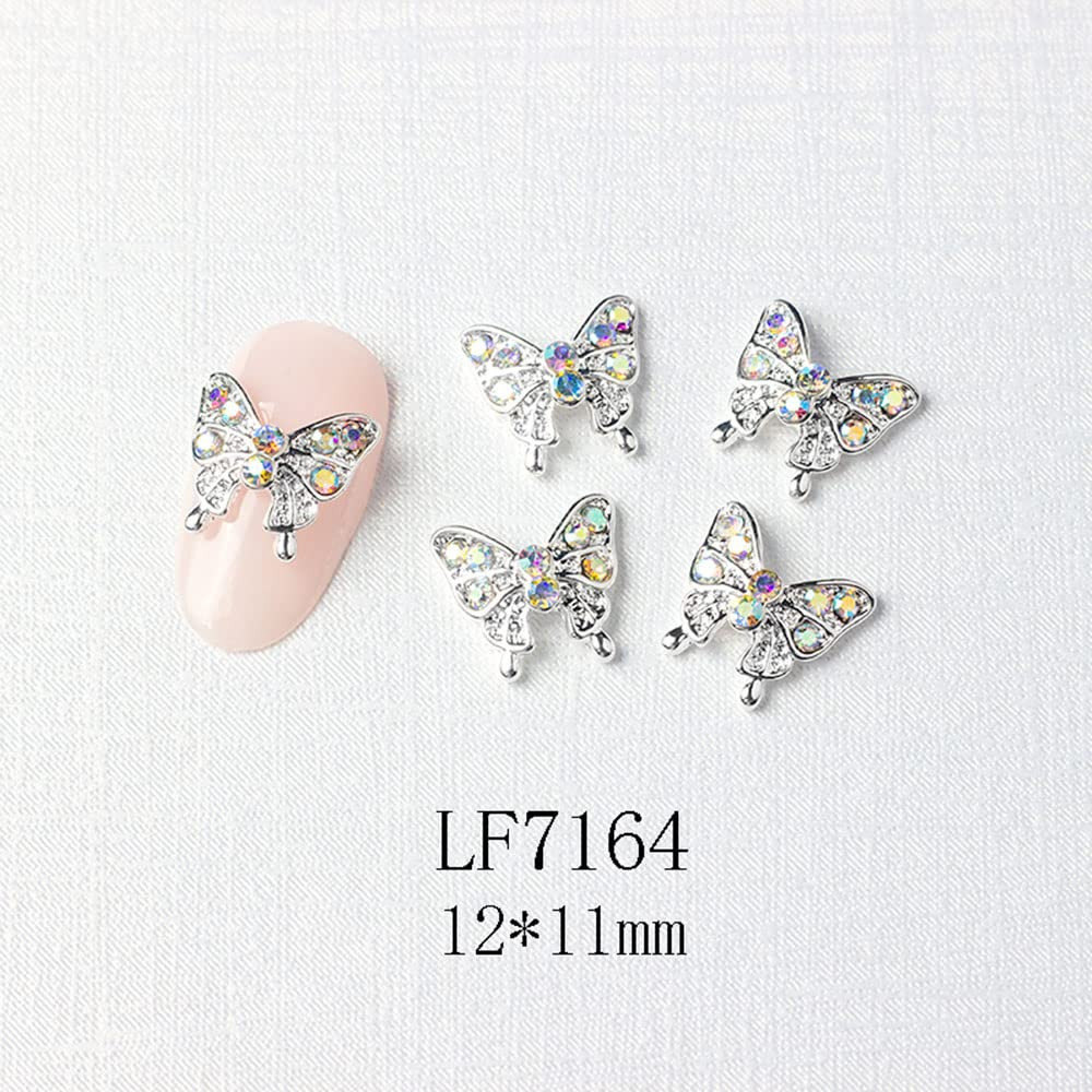 22 Pcs Gold Silver Butterfly Nail Charms Stainless Alloy Art Decoration