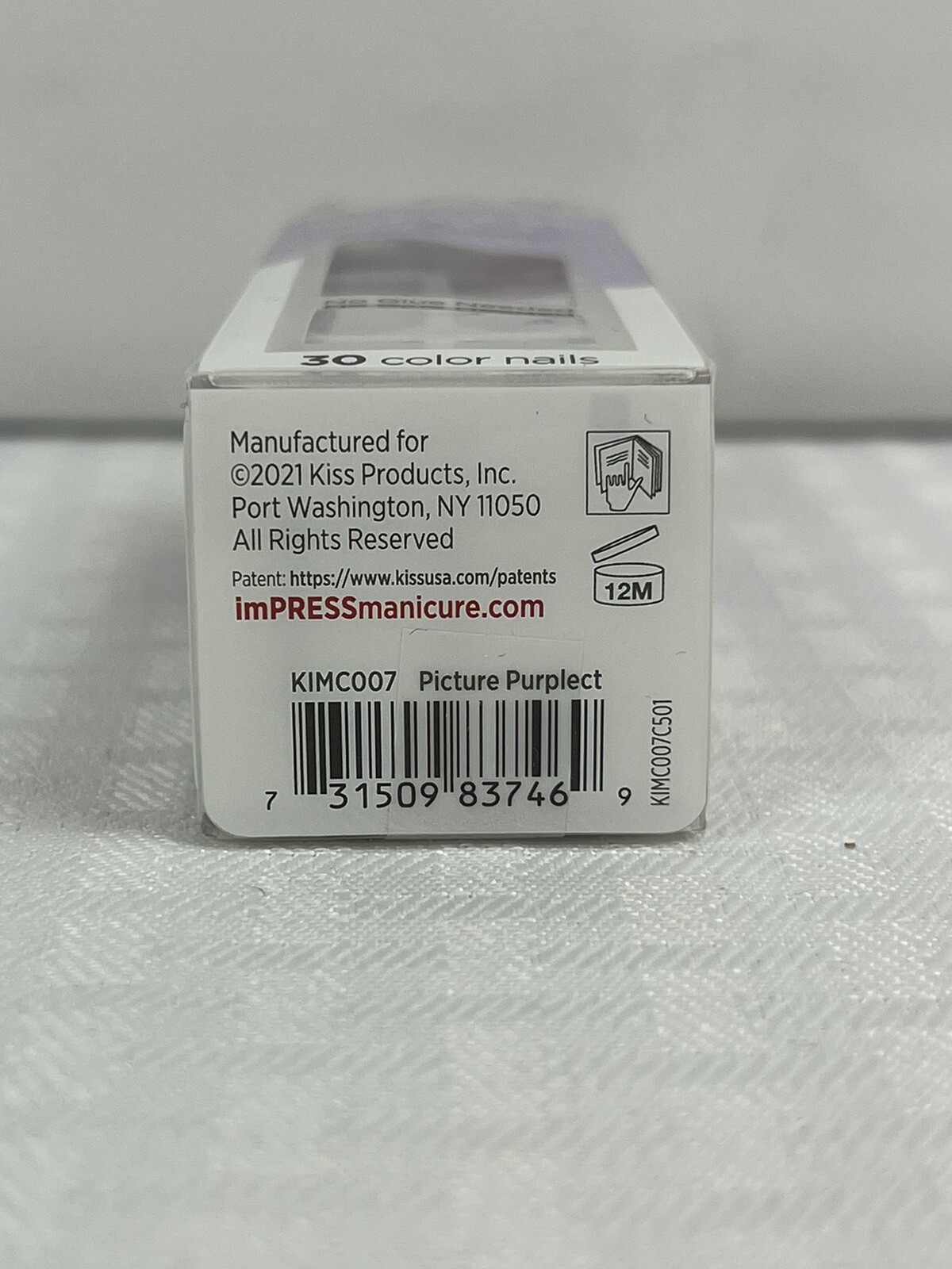 NIB Kiss Impress Color Press-On Nail 83746 007 Picture Purplect Z01412