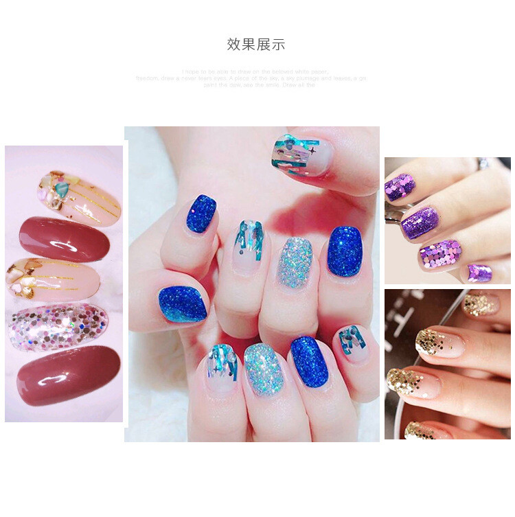 48 Bottles Mini Nail Art Charms Sequin Glitter Powder Caviar Beads Set Crafts
