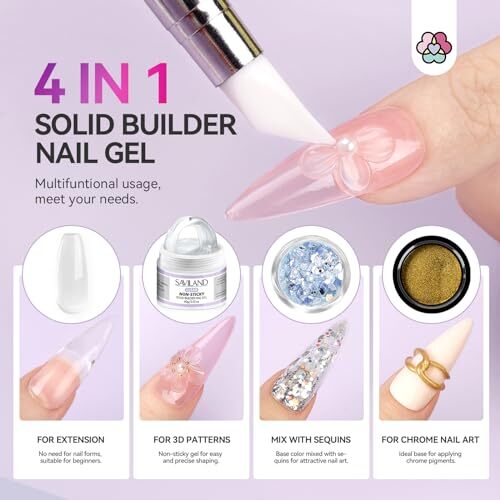 Solid Builder Nail Gel – 60g Large Capacity 3D Nail Gel Sculpting Gel for