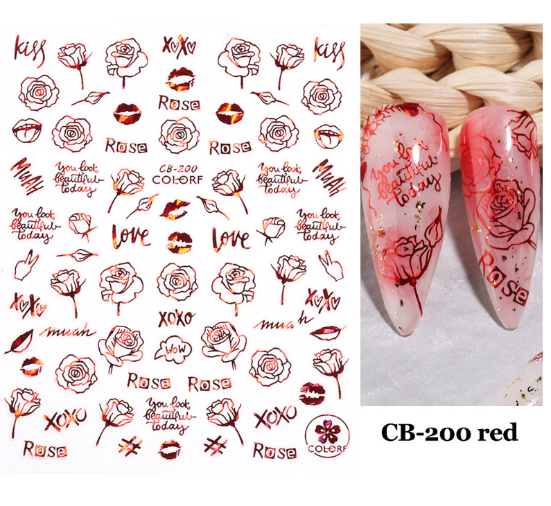 3D Nail Sticker Red Heart letter Kiss Valentine’s Day Series Nail Art DIY NH11