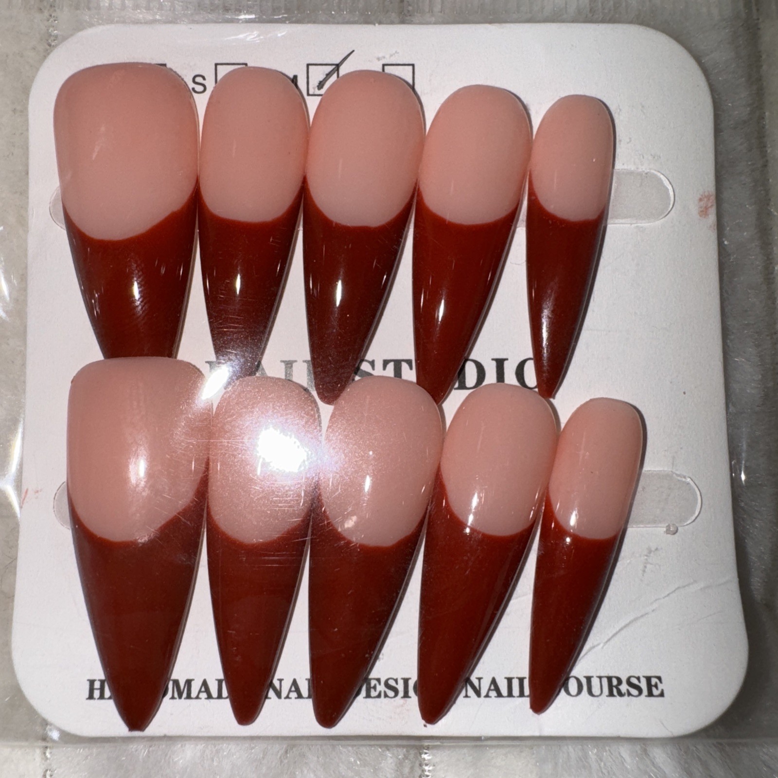 3 Packs Of 10pcs Stiletto Press On nails, 3D Unique Designs, Size M, Reusable 15