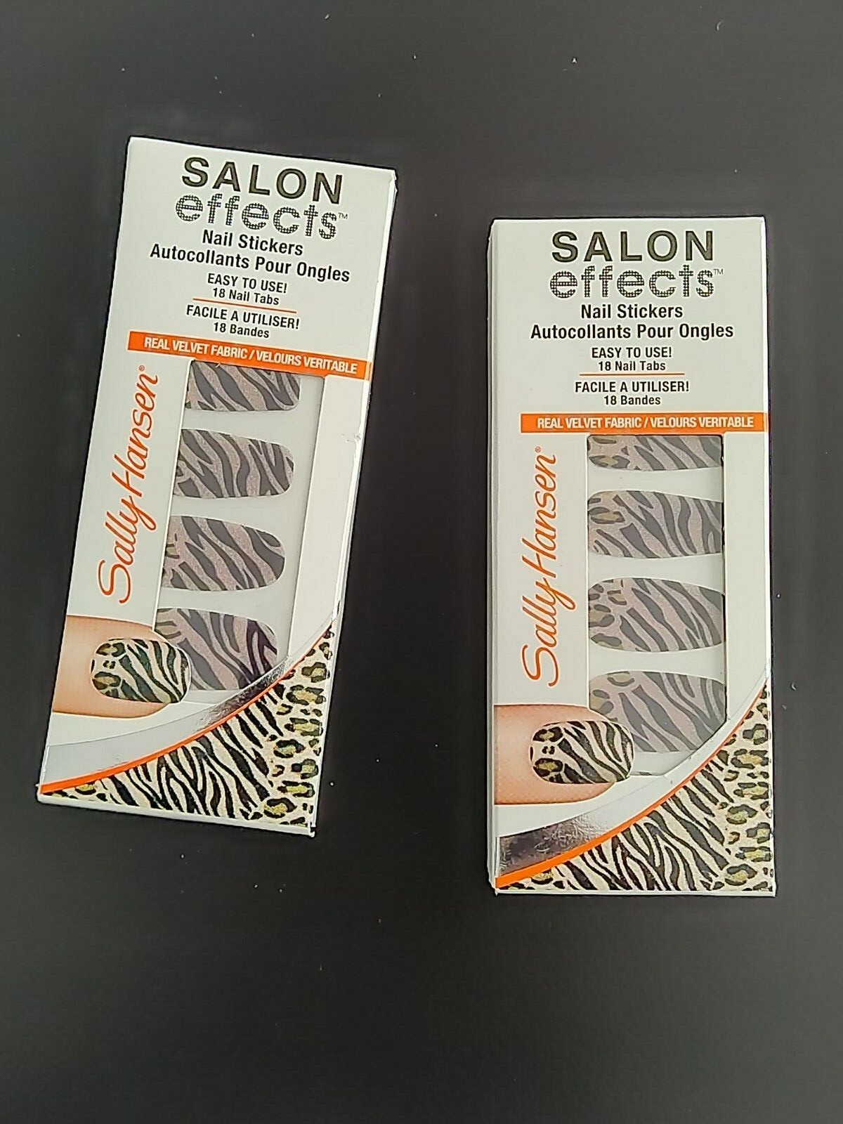 Sally Hansen SALON EFFECTS Nail Stickers 18 Nail Tabs 150 FAUX REAL (LOT OF 2)