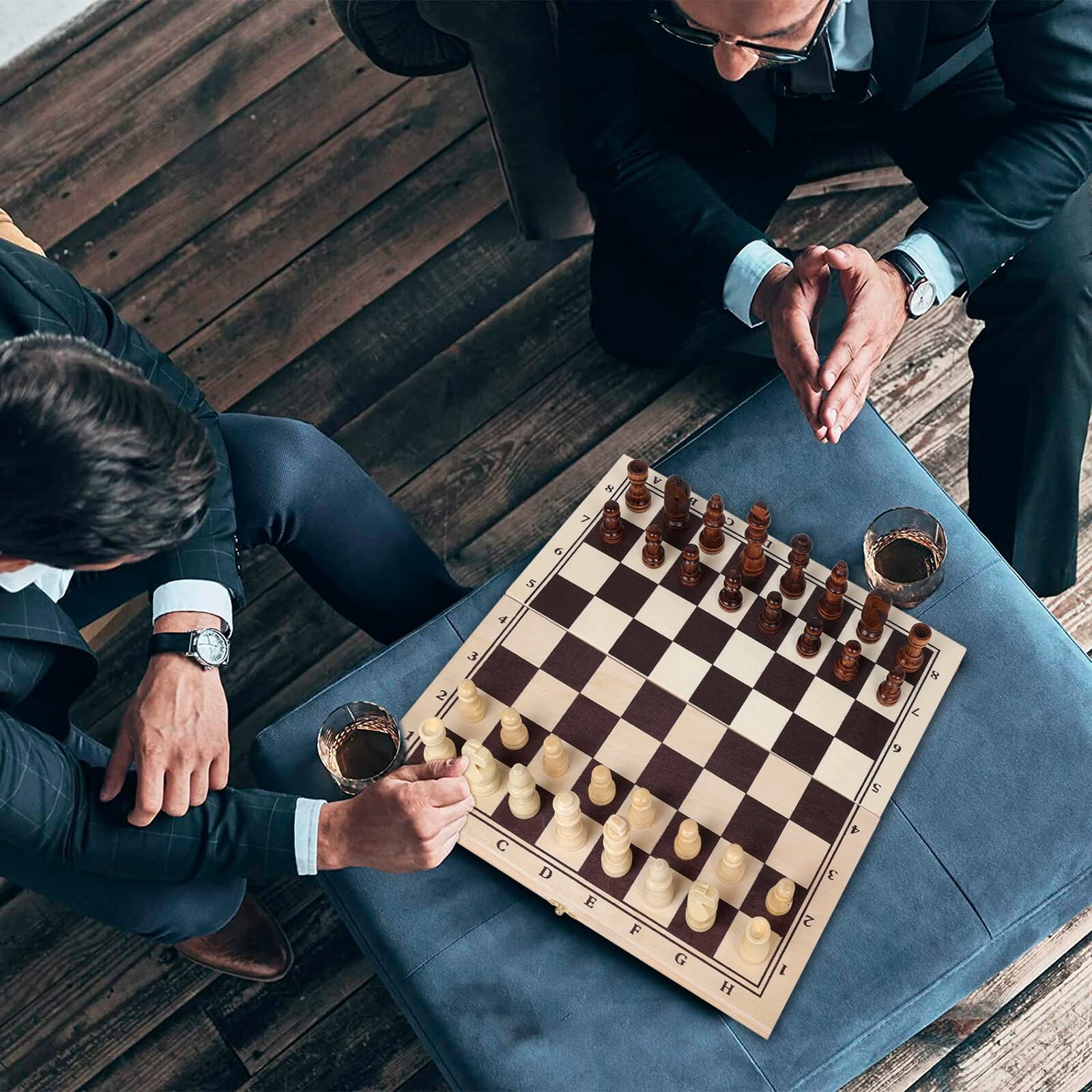 GOTHINK Wooden 28.956 centimeters, 3 in 1 – Chess, Checkers & Backgammon – 11