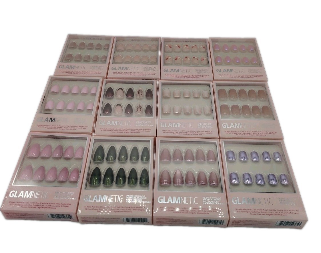 Lot of 12 New Glamnetic Press on Nail Sets