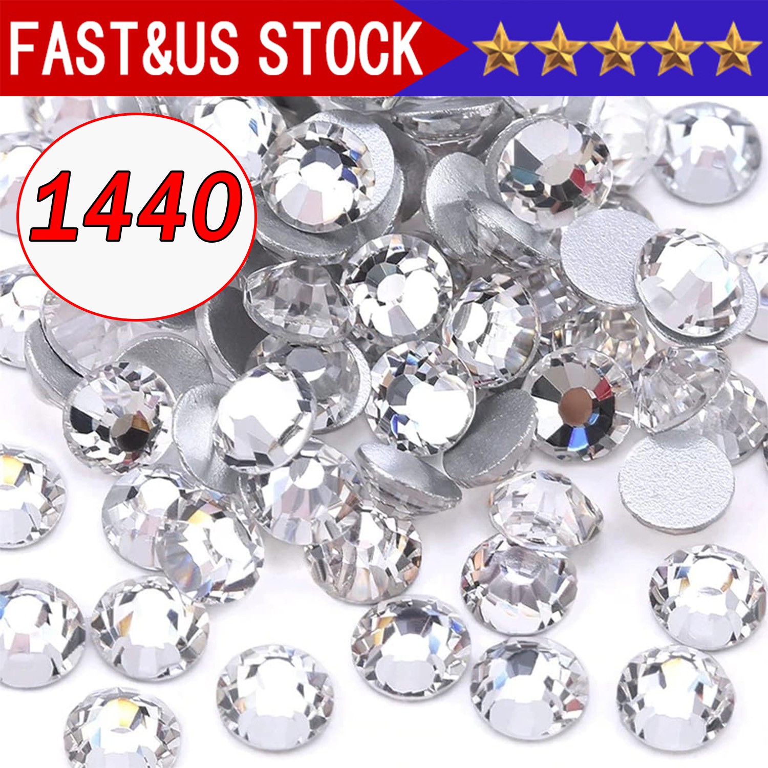 Bedazzling Flatback Glass Rhinestones Perfect for Crafting & DIY Nail Art Decor