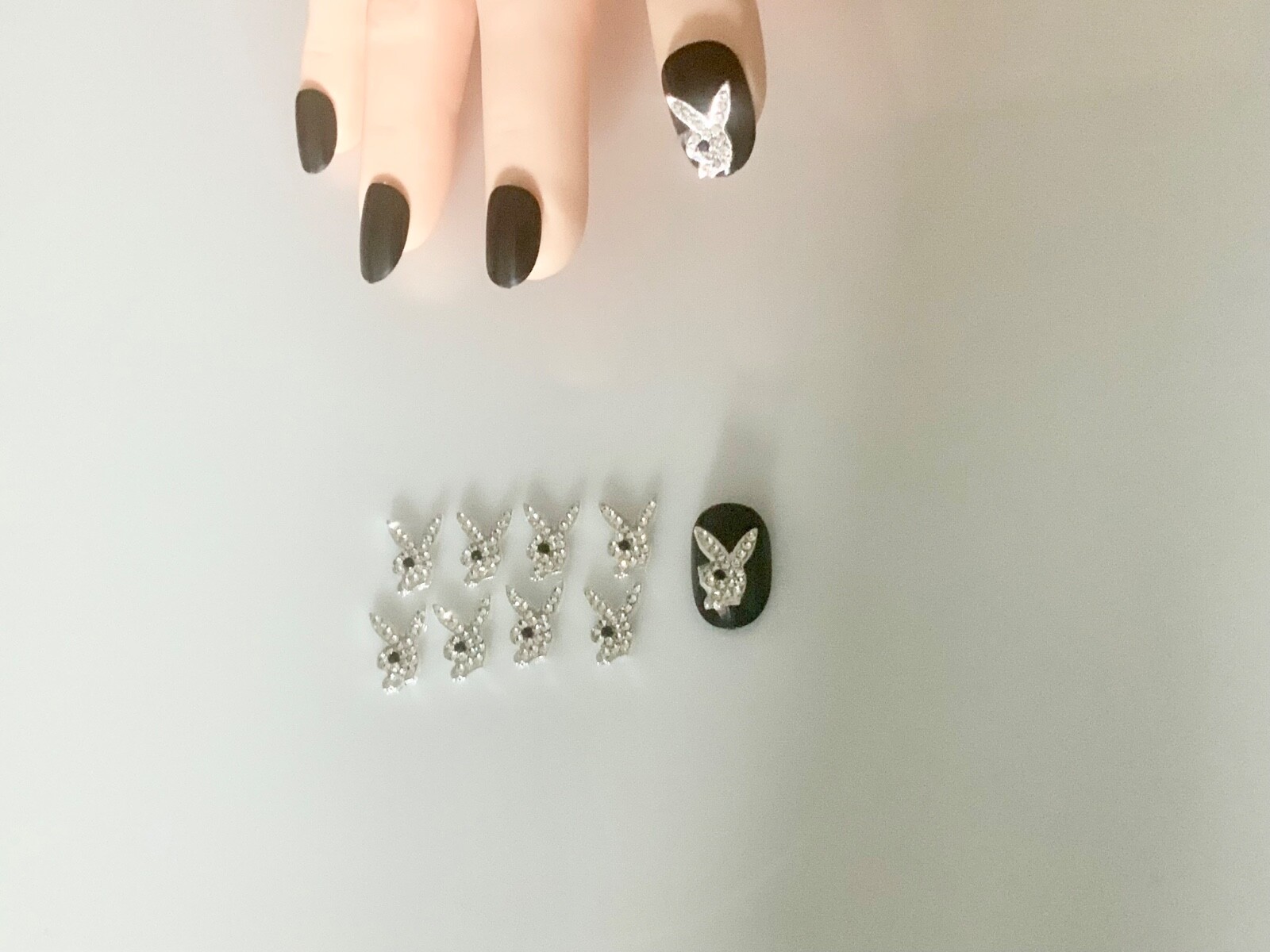 Playboy Bunny Nail Art Charms Silver Rabbit Accessory Retro Classic