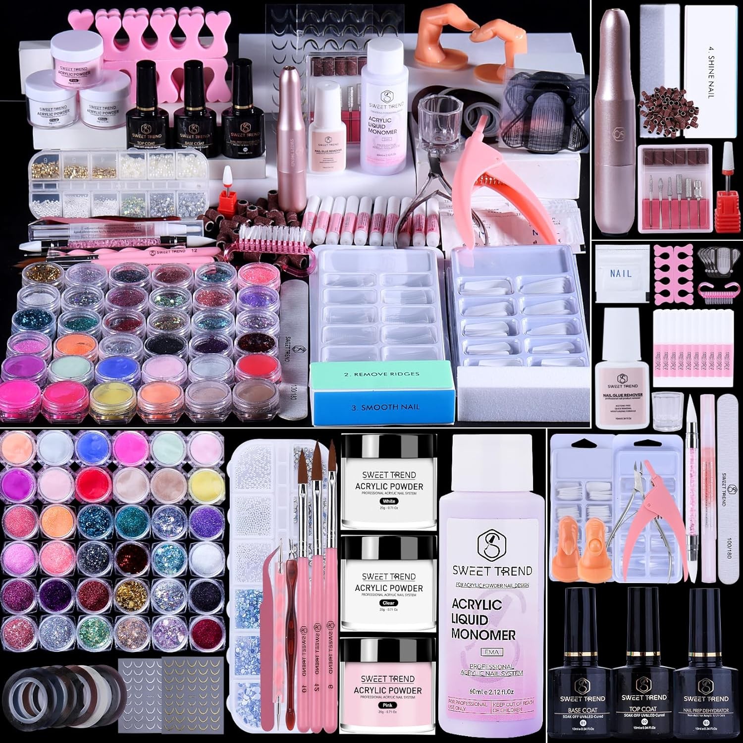 Acrylic Nail Kit with Everything: Beginners Set with Drill – Professional Acryli