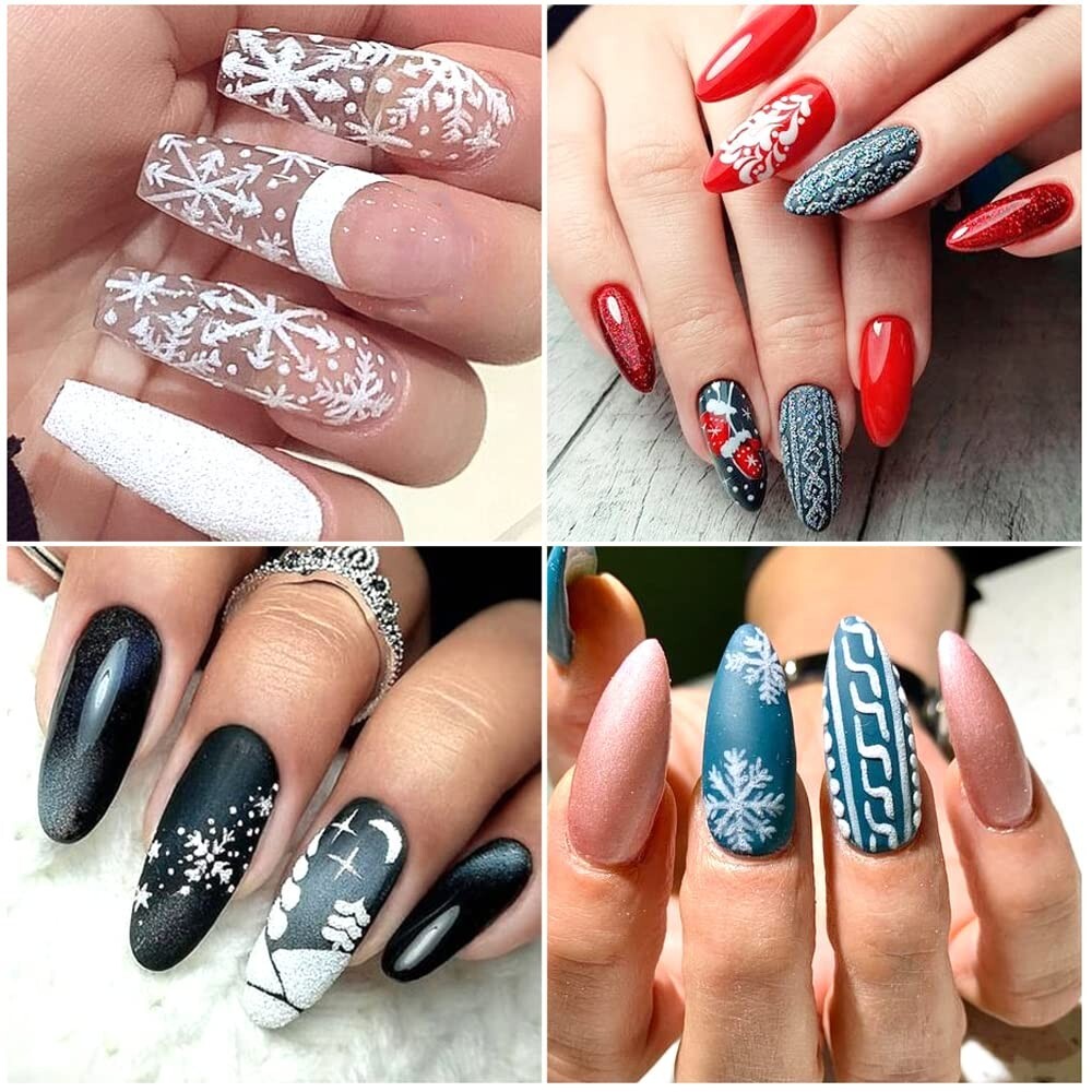 2 Boxes Holographic Nail Glitter Powder White Black Shining Sugar,1Pcs Soft Nail