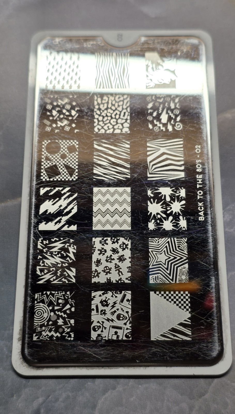 MoYou London Back To The 80’s Nail Stamp Plate 70’s 90’s Paint Splatter Retro