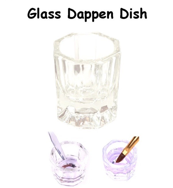 Clear Glass Dappen Dish Cup Nail Art Acrylic Liquid Powder “US Seller”