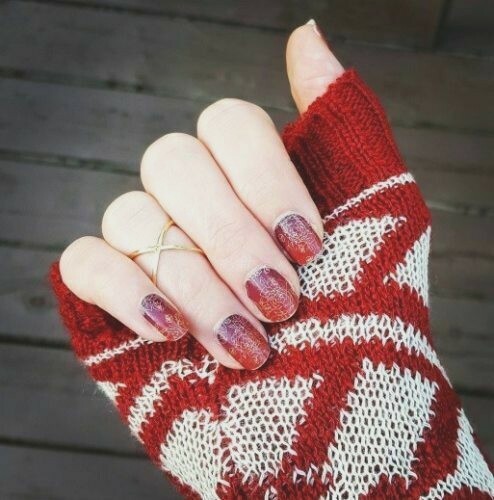 Jamberry Nail Wrap ~ FULL or HALF SHEET ~ AUTUMN ROMANCE Rare Valentine Ombre