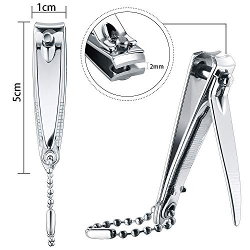 12 Pcs Stainless Nail Clippers Set Fingernail Clippers and Toenail Cutter