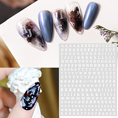 7 Sheets Nail Art Stickers, 3D Geometry Nail Transfer Decals, Butterfly White