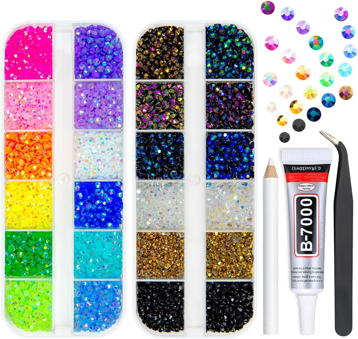 21 Colors Colorful Jelly Resin Rhinestones Bulk 2Mm 3Mm Flatback Stones Rainbow