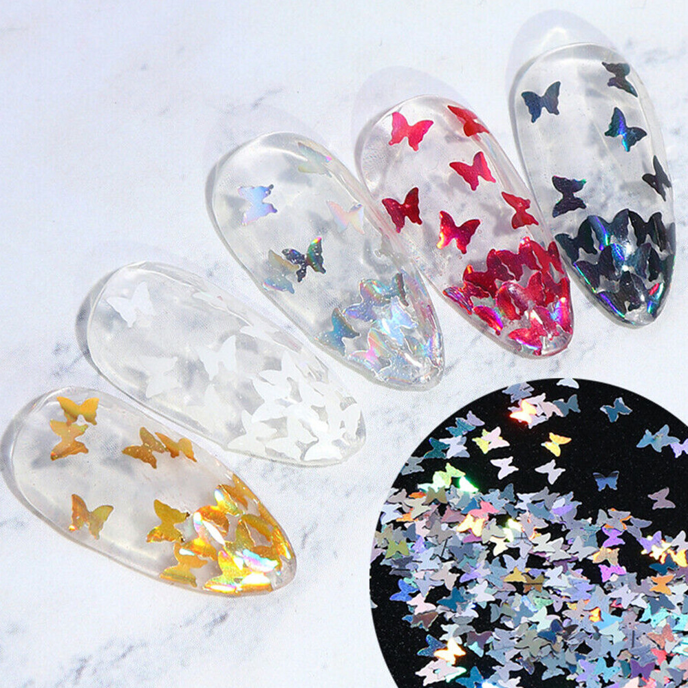 Colorful Fashion Nail Glitter Powder Sequins Laser Foils Flakes Nail Art Decors