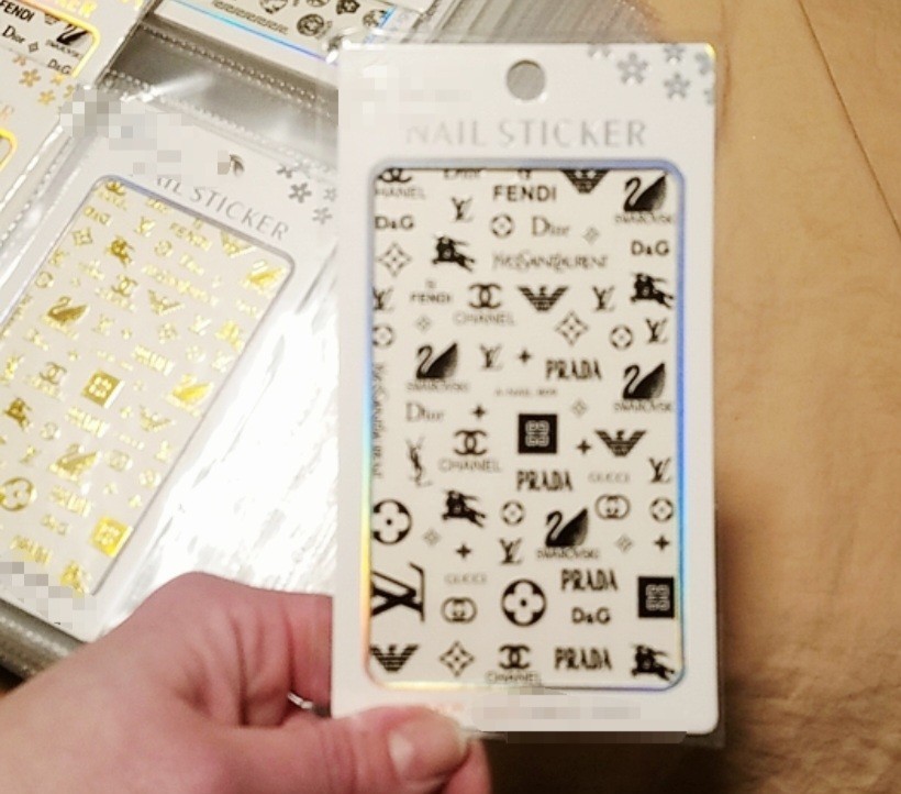 NWT NAIL ART DESIGN SELF-SEAL STICKERS LARGE SOLID BLACK ICONS N°27!