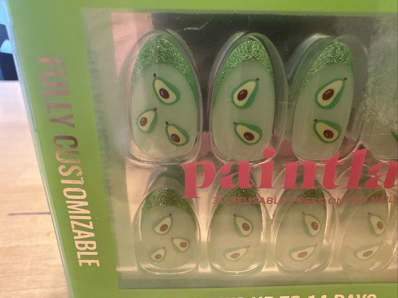 PaintLab Reusable Press-On Gel Nails Kit, Holy Guacamole, 30 Count/New
