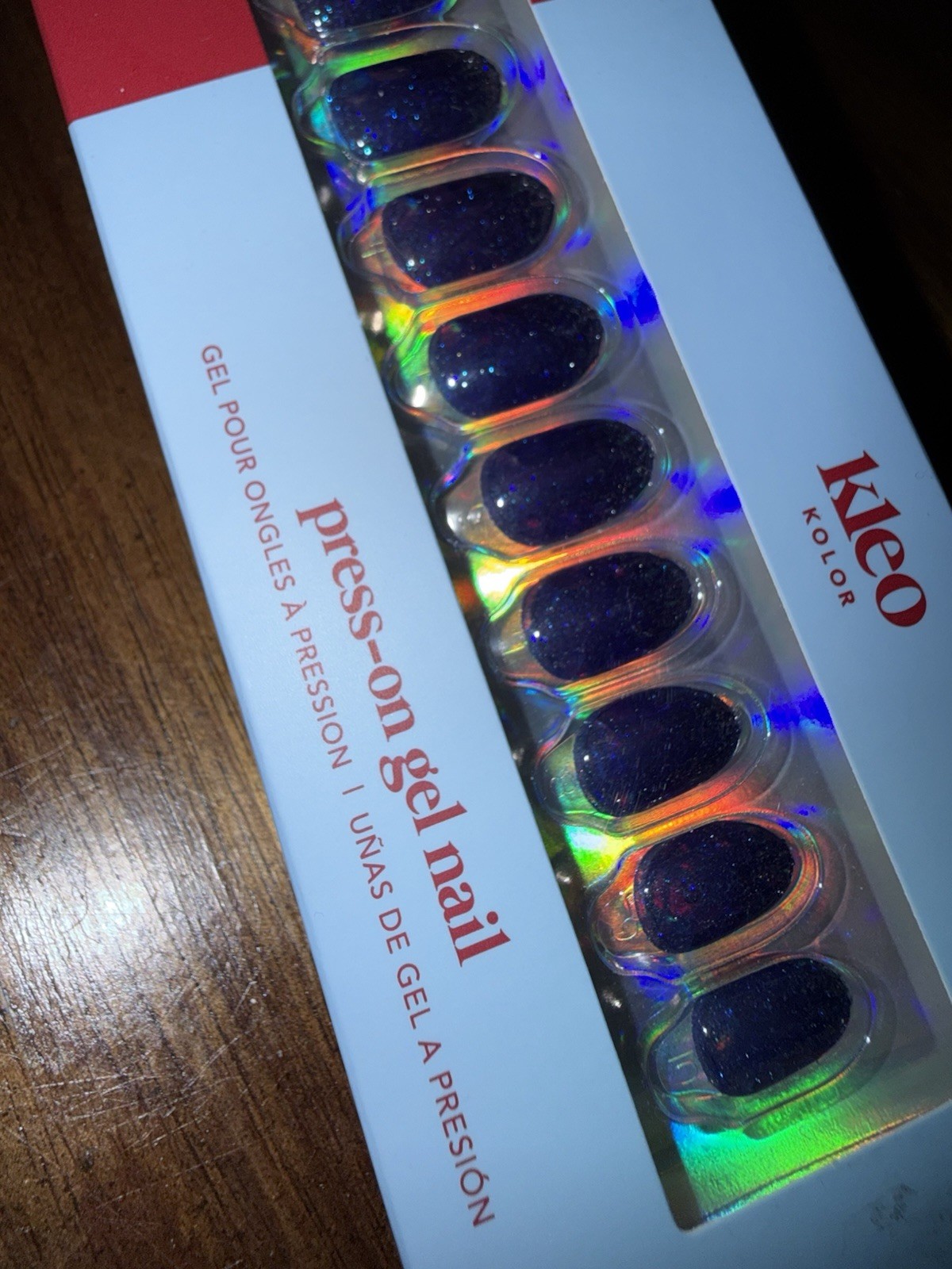 New Kleo Kolor Press-On Gel Nails – After Dark Spark – Short Round
