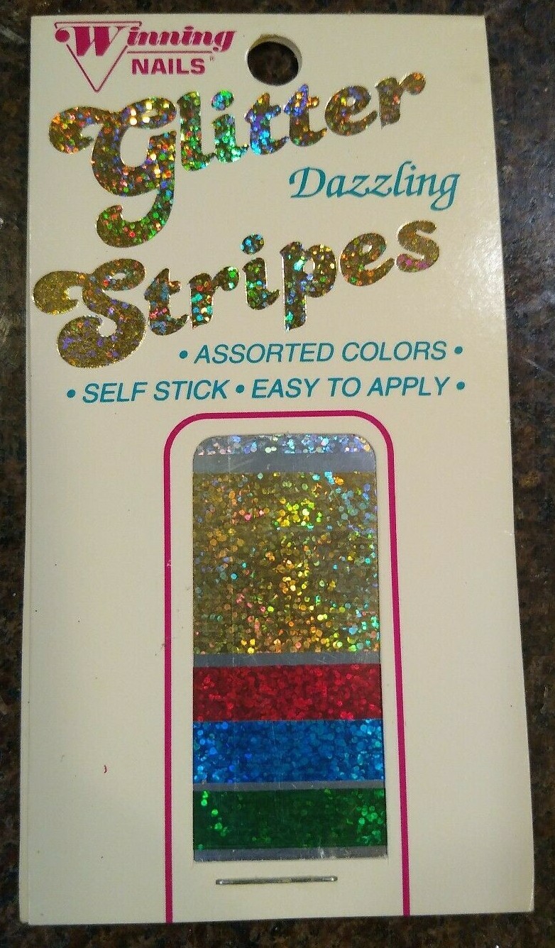 NEW Winning Nails GLITTER Stripes Dazzling assorted colors Gold Silver Red