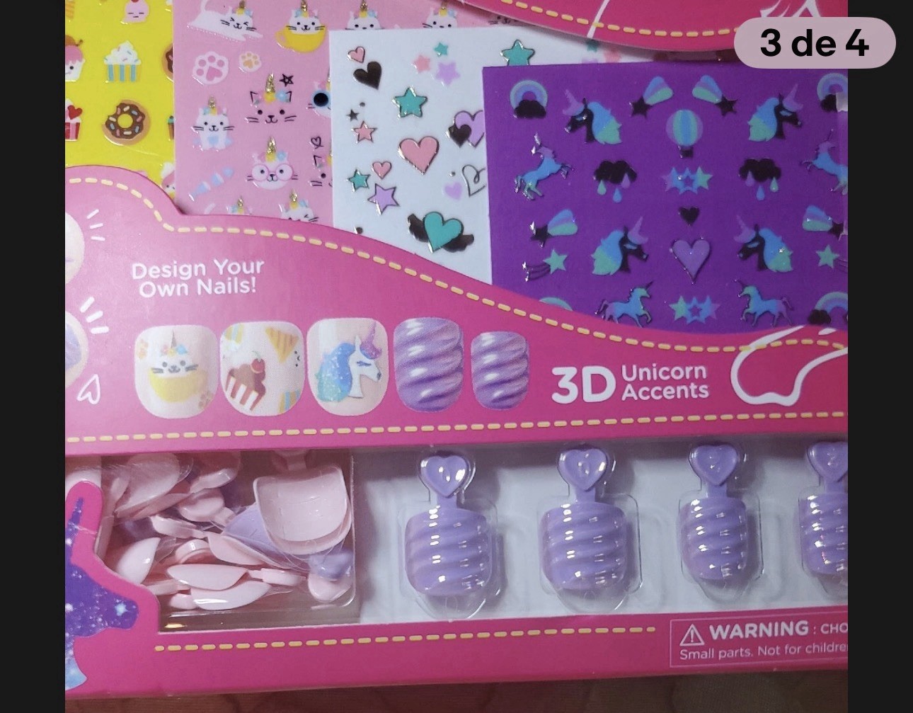 KISS-IMPRESS-MINI-PRESS-ON MANICURE-NAIL ARTIST KIT-KIDS-3D UNICORN ACCENTS-NIB!