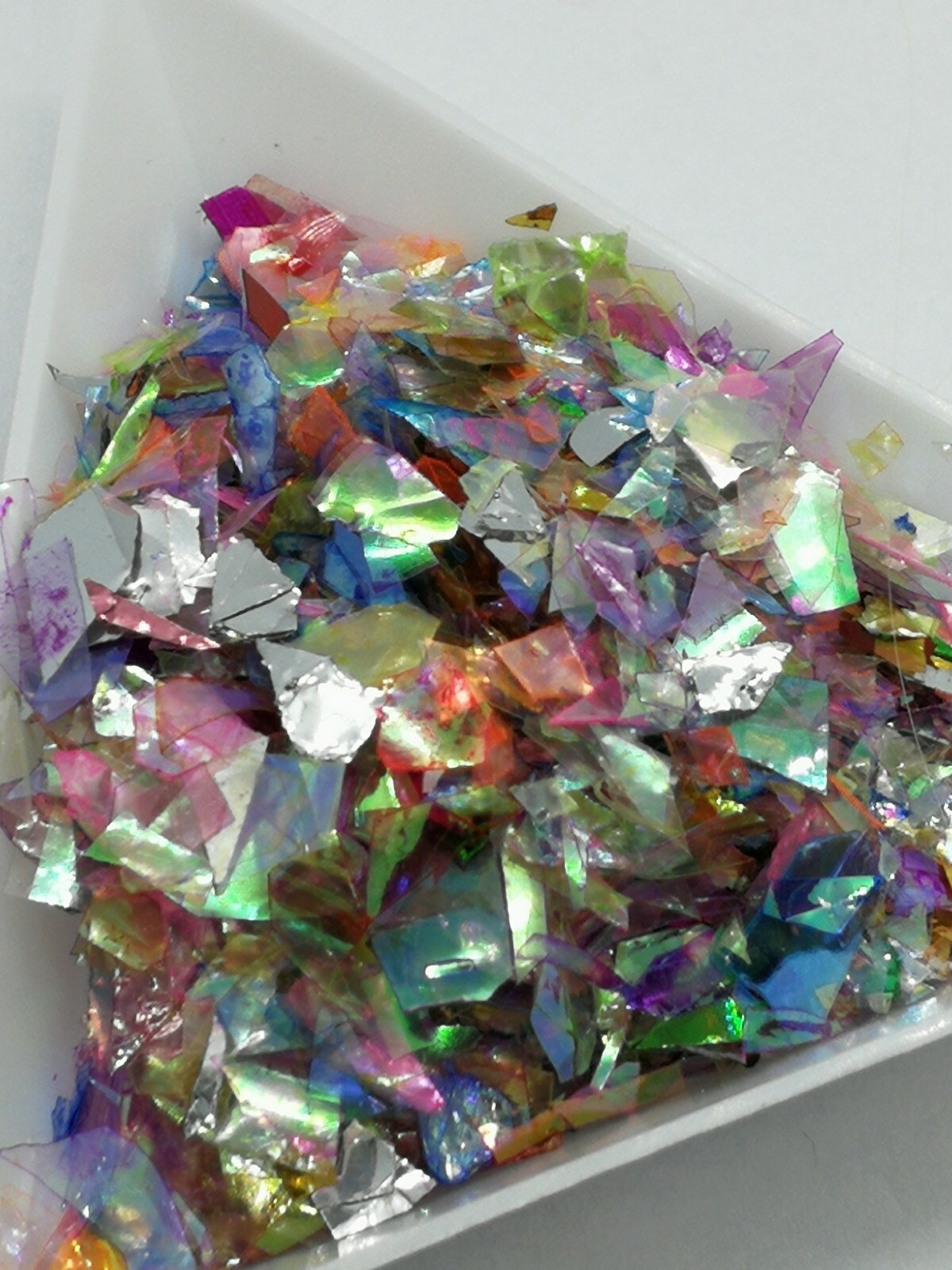 Mylar Shards/flakes, 6 Colours, Nail Art Embellishment, Glitter, UK Seller.
