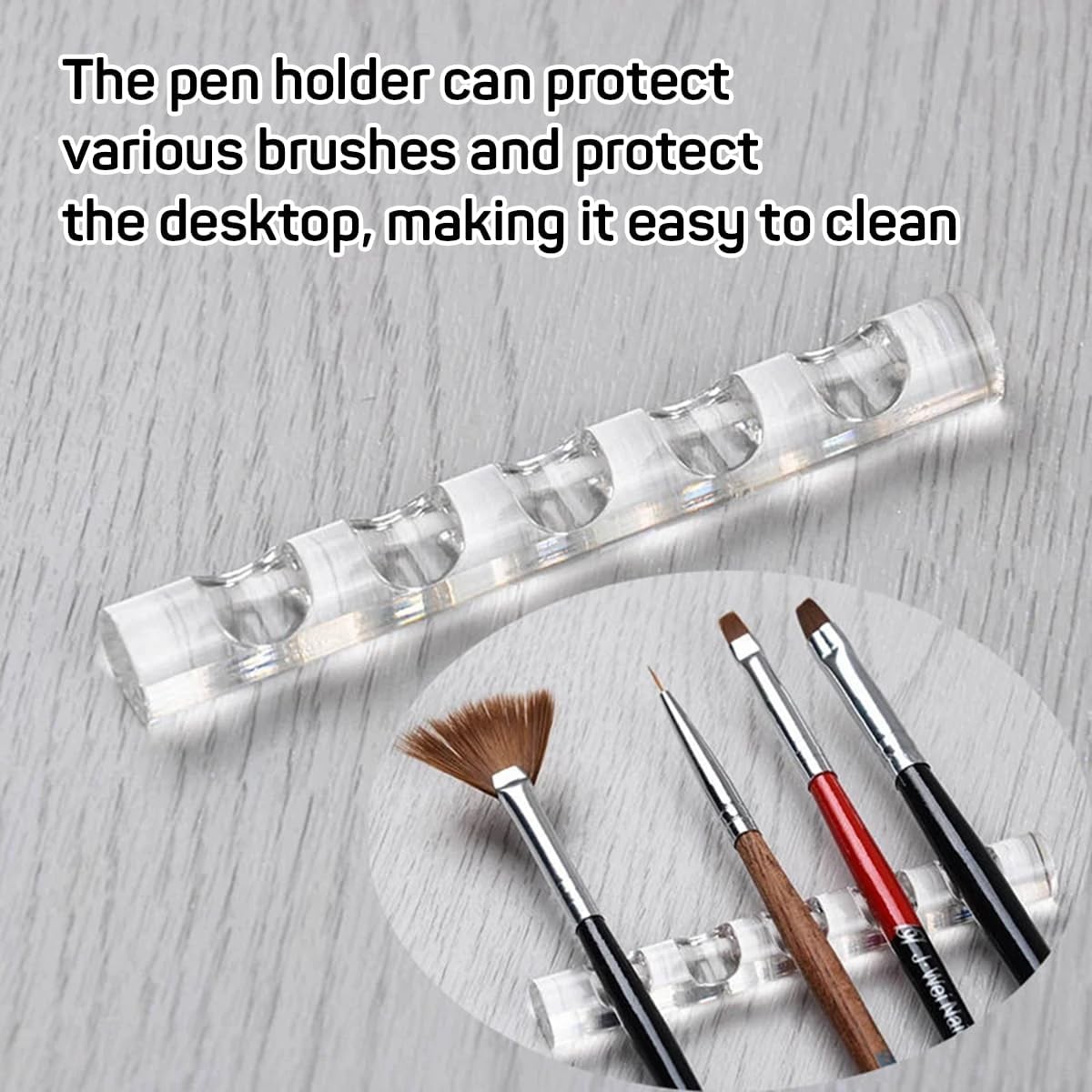 4 Pack Crystal Bar Pen & Brush Holder Stand for Nail Art Painting Manicure Tools