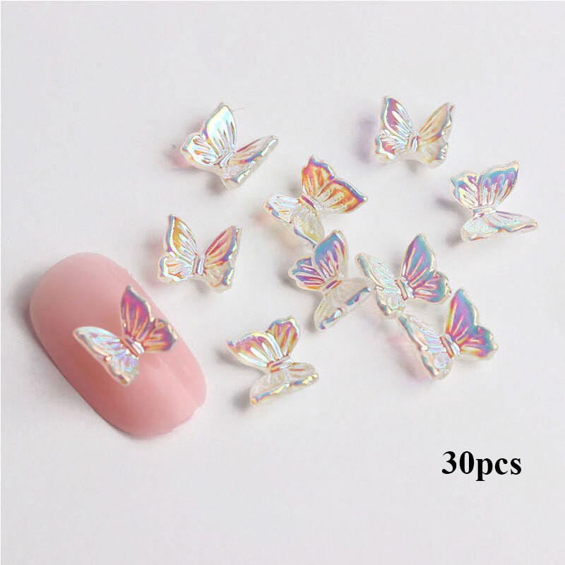 3D Bow Butterfly Nail Art Stickers Charms Decorations Cute Mixed Style Manicure