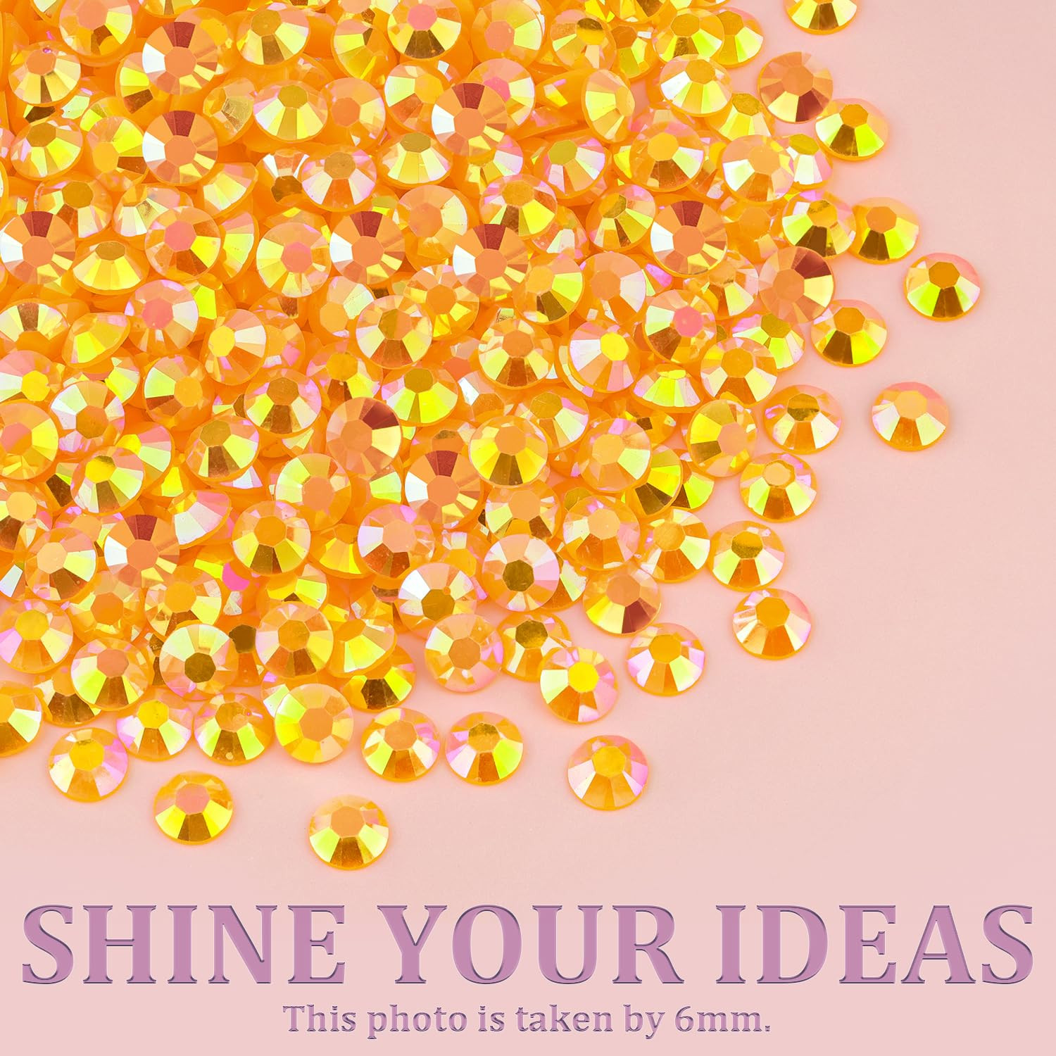 Resin Jelly Rhinestones for Crafting with B7000 Jewelry Glue, 1 Box Light Orange