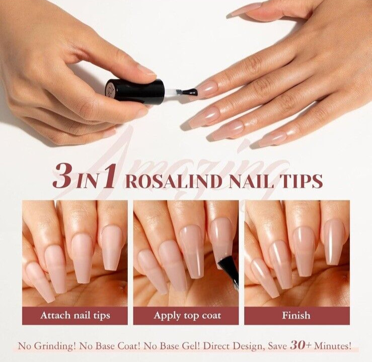 Deep Nude Coffin Nail Tips, 200 PCS Natural Brown Brown Nude Coffin Nail Tips