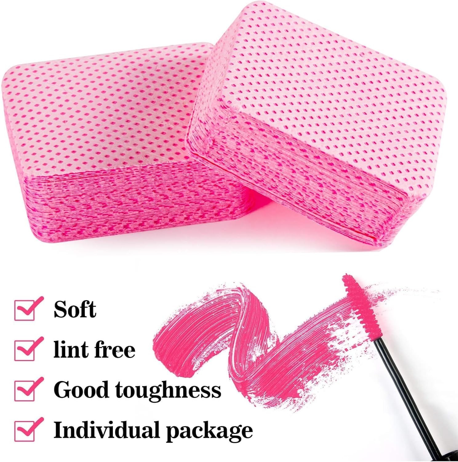 1200 Lint Nail Wipes – Pink Acetone Nail Polish Remover Wipes