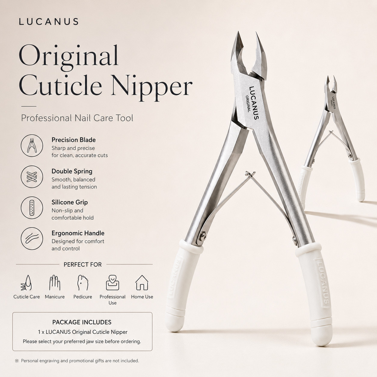 LUCANUS Original Cuticle Nipper Professional Precision Nail Care Tool K-Beauty