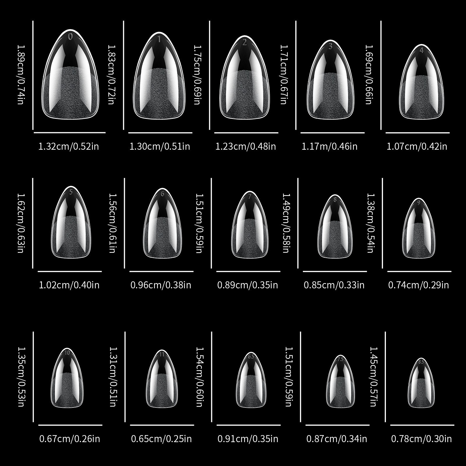 Soft Gel Tips 360PCS Full Cover Fake Nails Almond/Coffin/Oval/Square Nail Tips