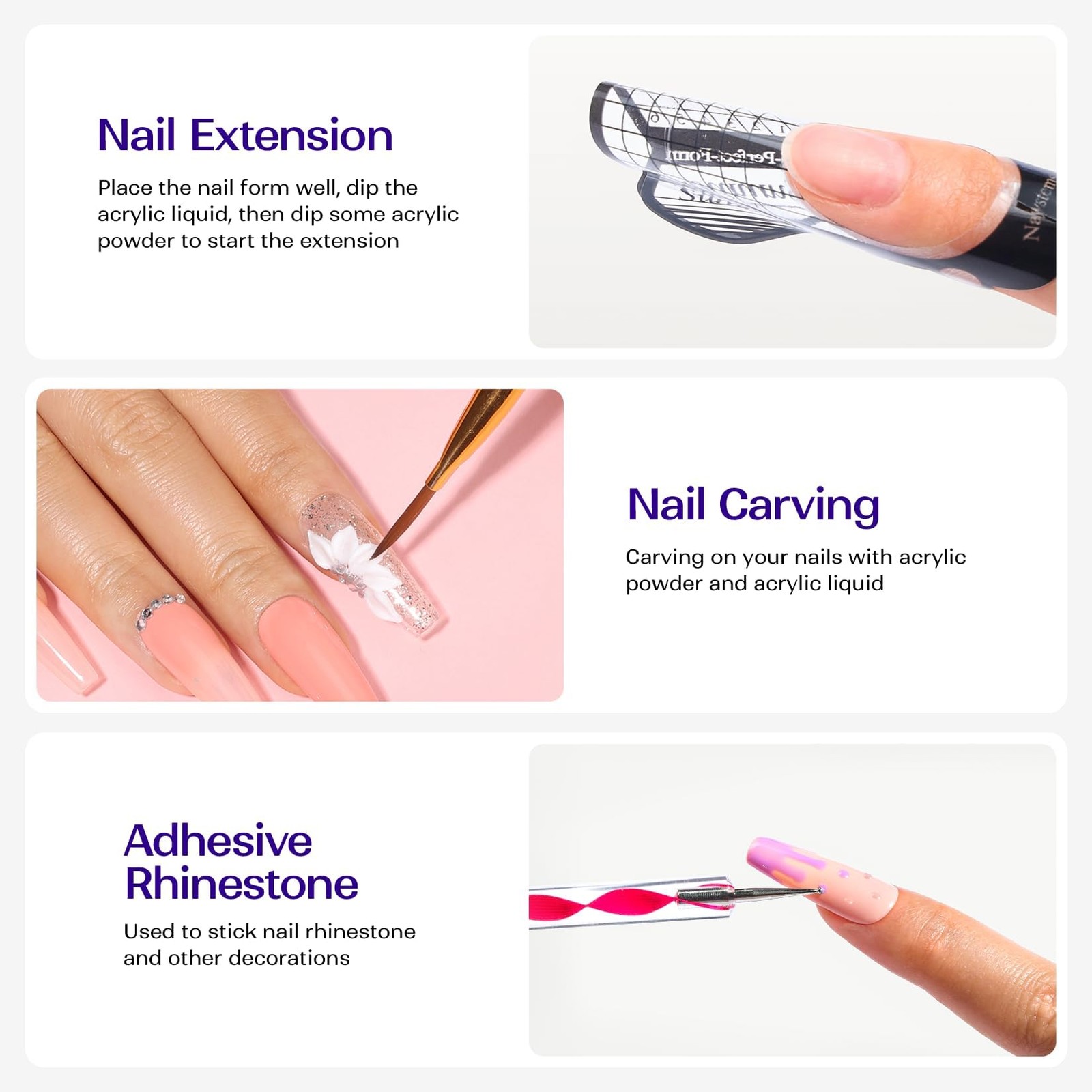 Acrylic Nail Kit for Beginners: Clear White Pink and Liquid Set Professional …