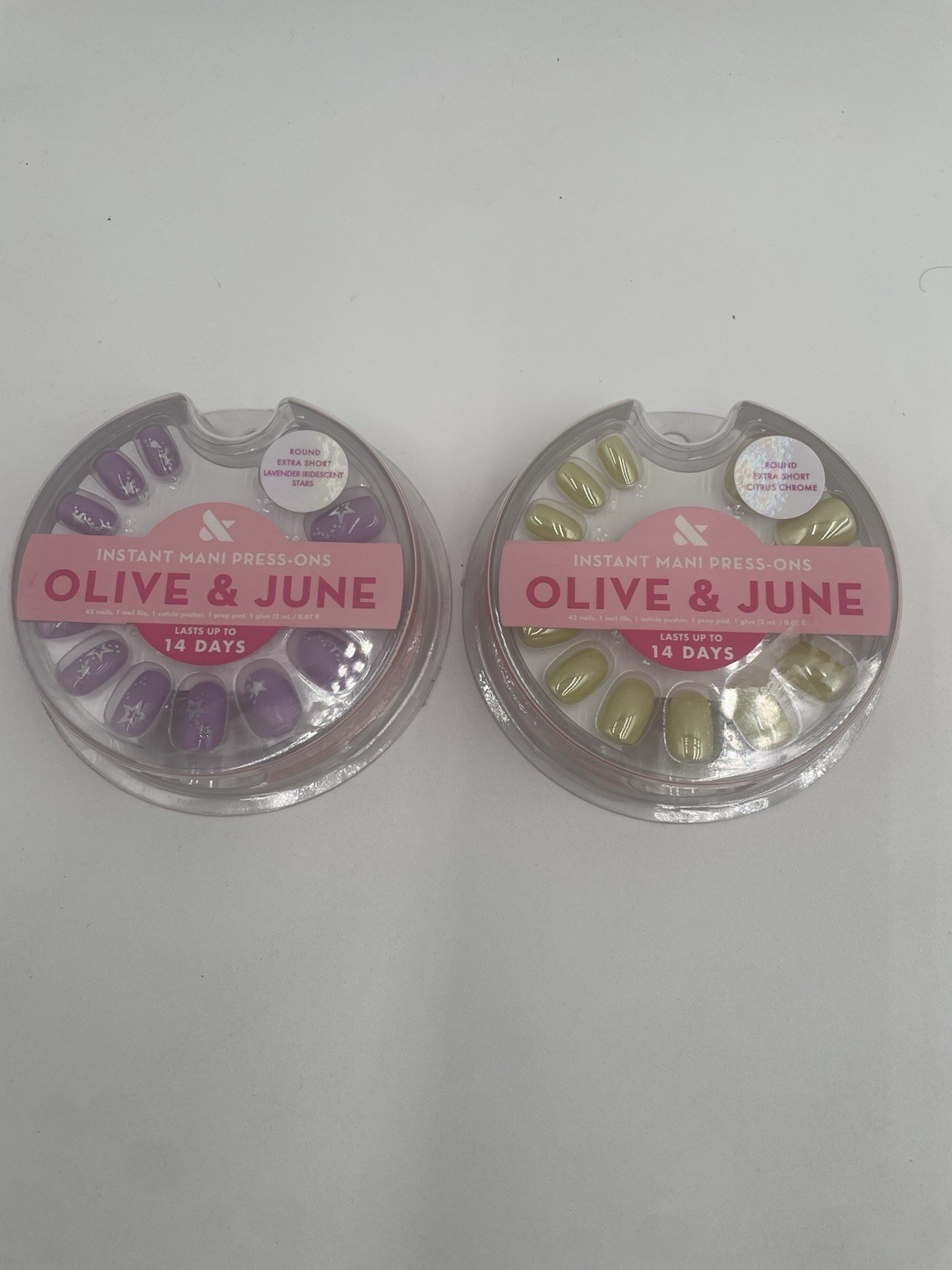 Olive and June Press On Nails The Instant Mani LOT OF 2 Extra Short (Round)