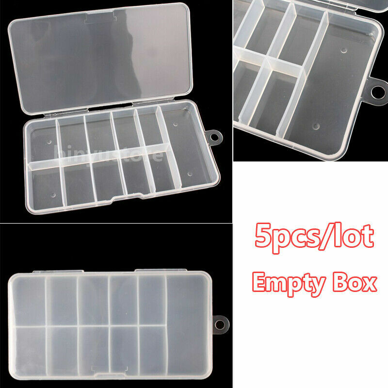 5 x Rectangle Empty 100pcs False Tips Box Storage Case Set Nail Art Craft Salon