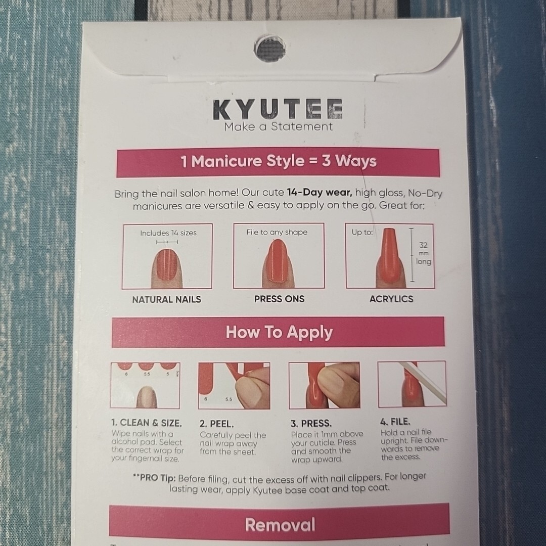 Kyutee Nails Peel Press Instant Gel Polish Manicure That Chick