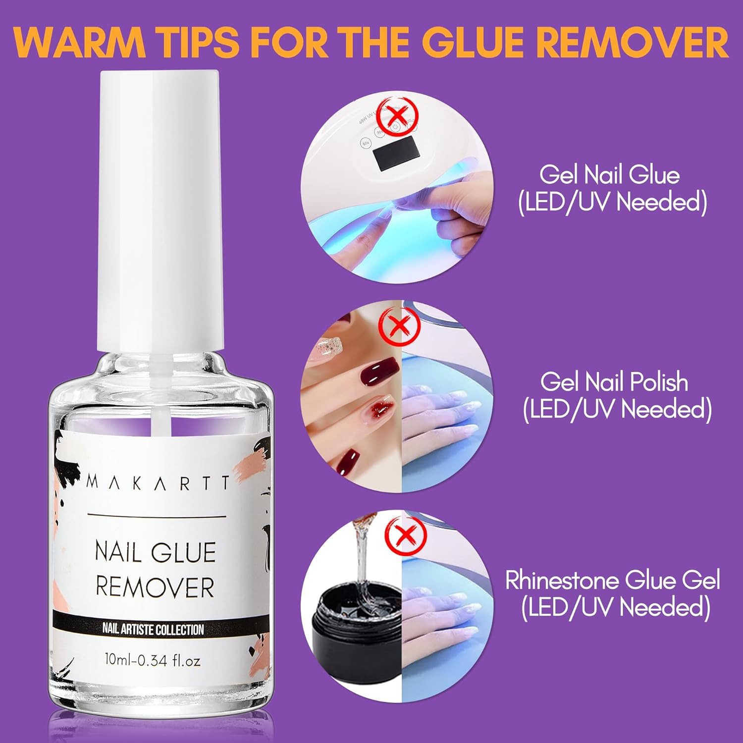 Nail Glue Remover for Press on Nails: 10ML Glue off for Nail Tips Acrylic Nails