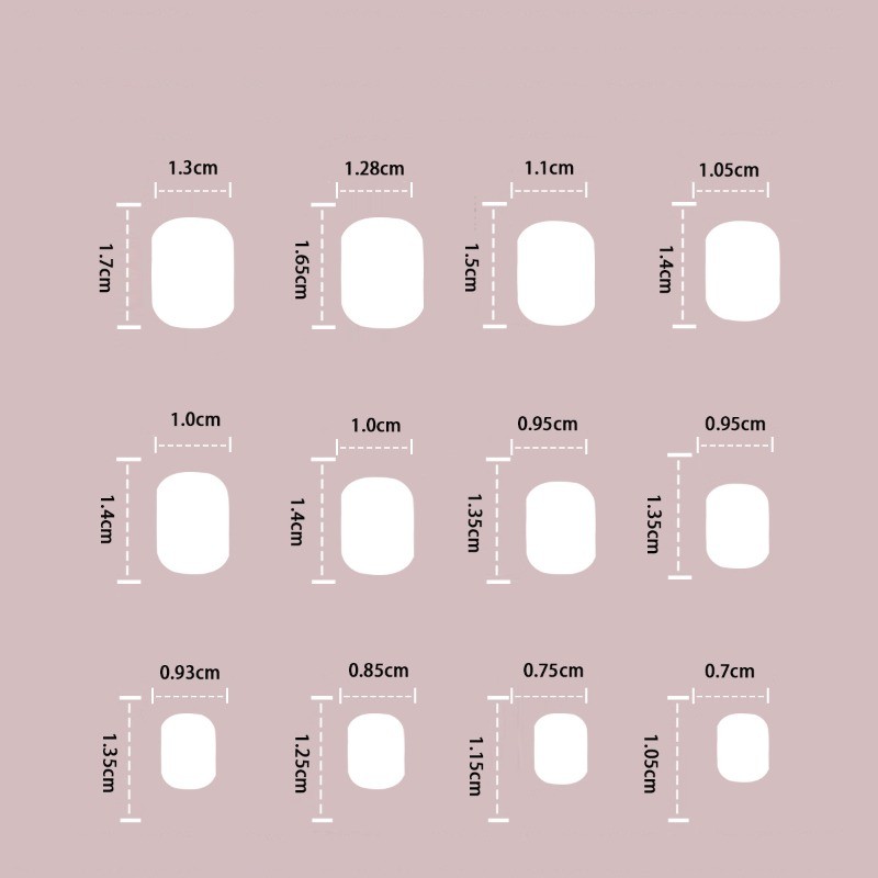 48 Pcs of Pink Purple Glossy Fake Nails with Red and White Heart-shaped Nail Art