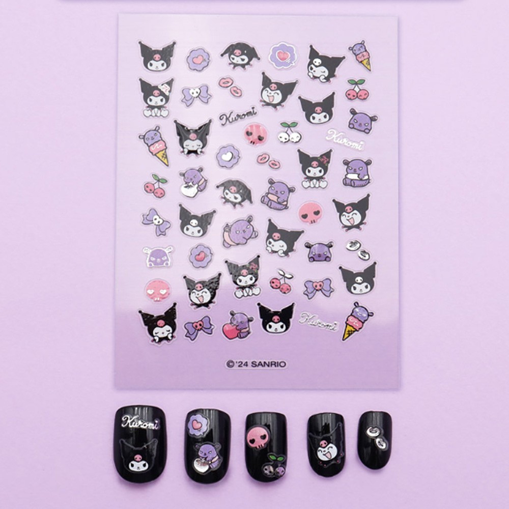Kuromi Nail Stickers Set – 2 Sheets | icon Kawaii Nail Art Sanrio Korea