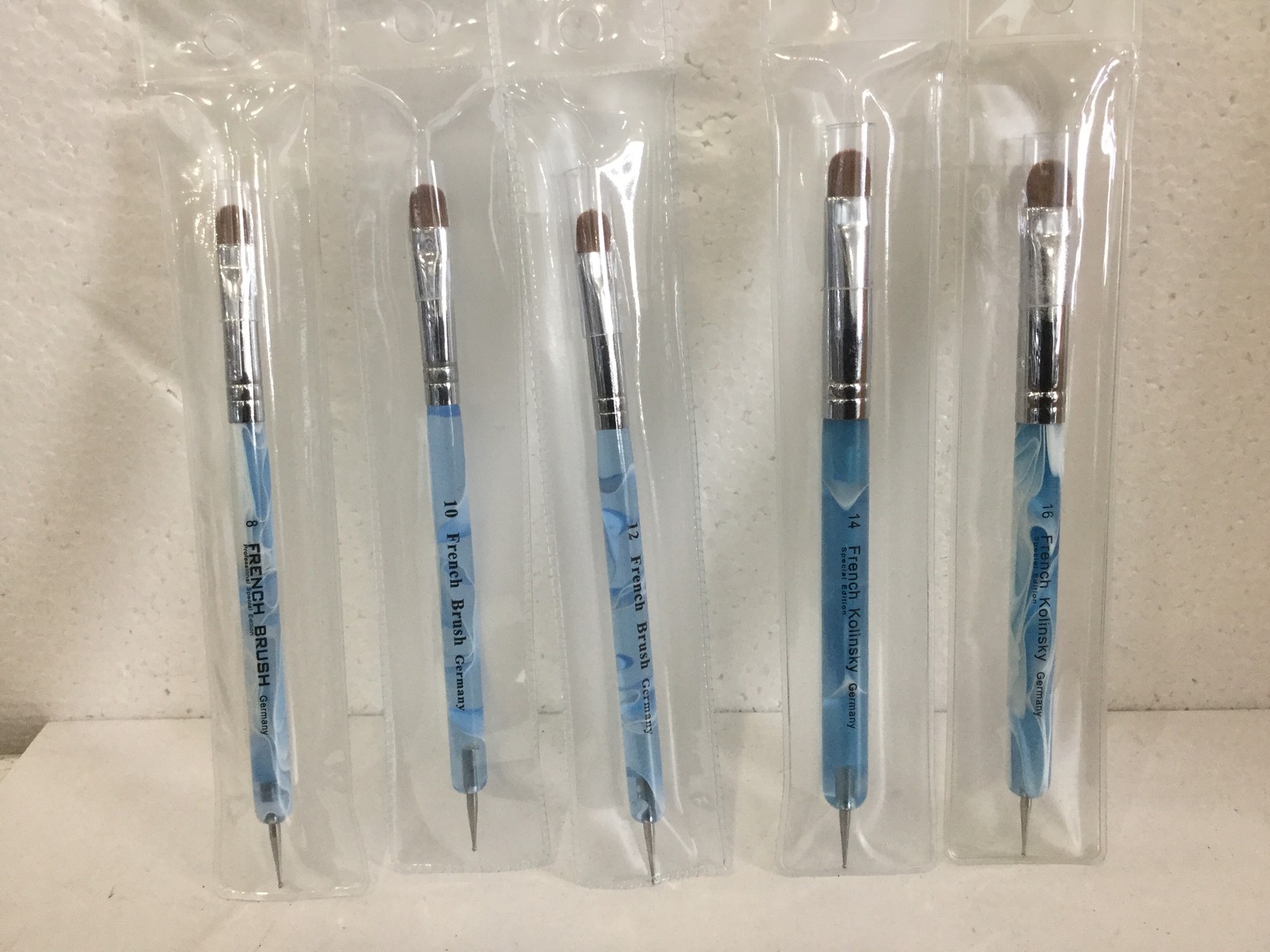 Blue arcylic French Brush 100% kolinsky hair size 8 10 12 14 16