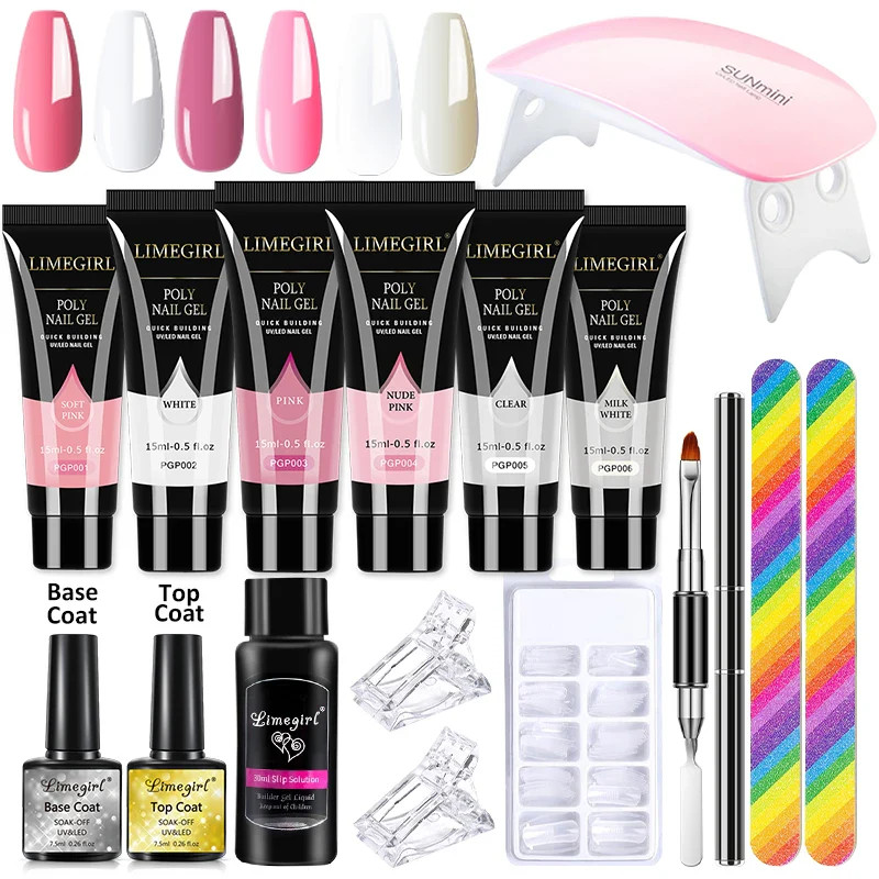Limegirl Acrylic Manicure Kit UV LED Light Gel Varnish Kit Gel Extension NailKit