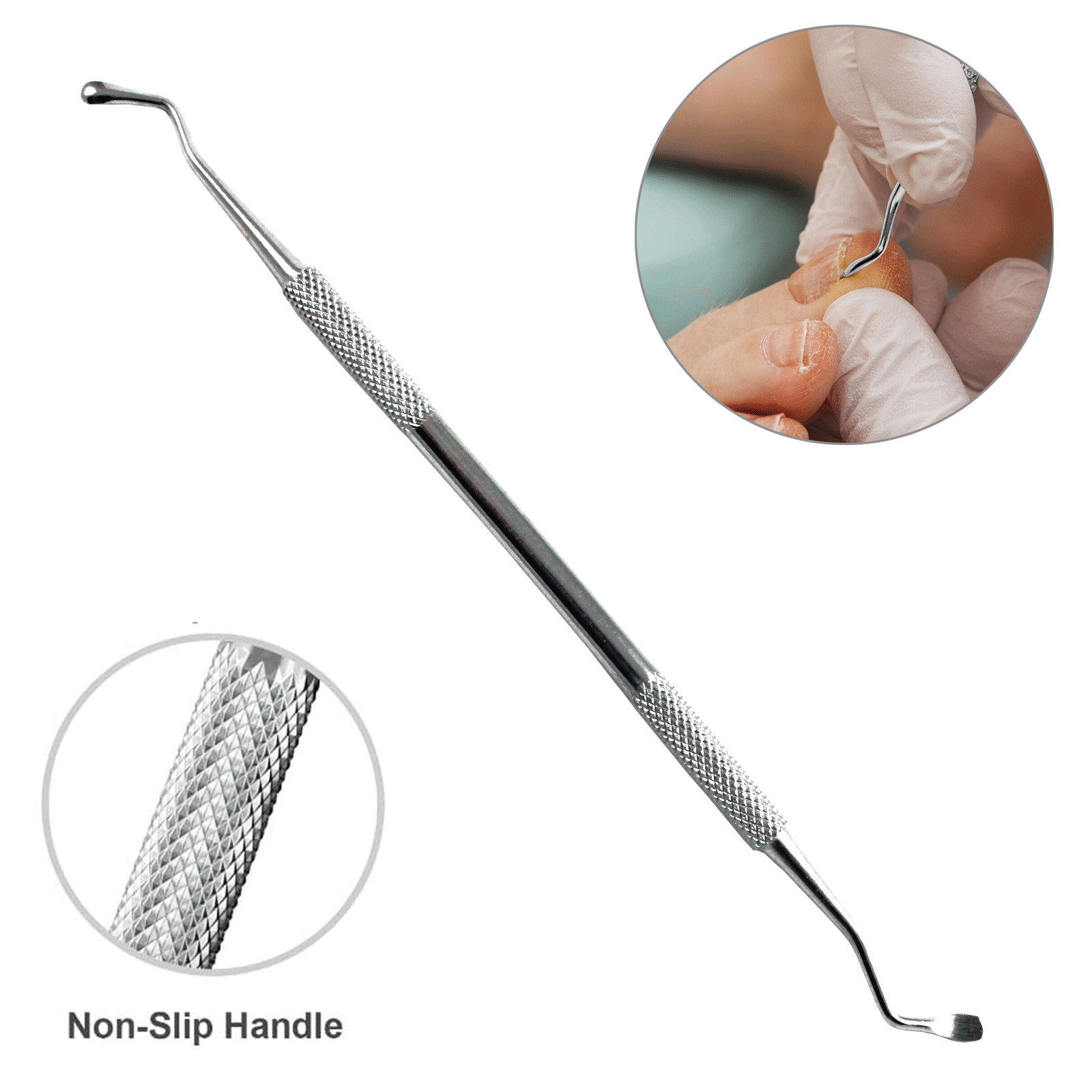 STAINLESS STEEL INGROWN TOENAIL LIFTER NAIL FILE PEDICURE PODIATRIST TOOLS SET