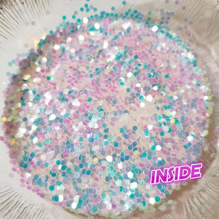 UV Sun Activated Glitter Shapes -1mm, 2mm or 3mm Dots – Orange Sherbet