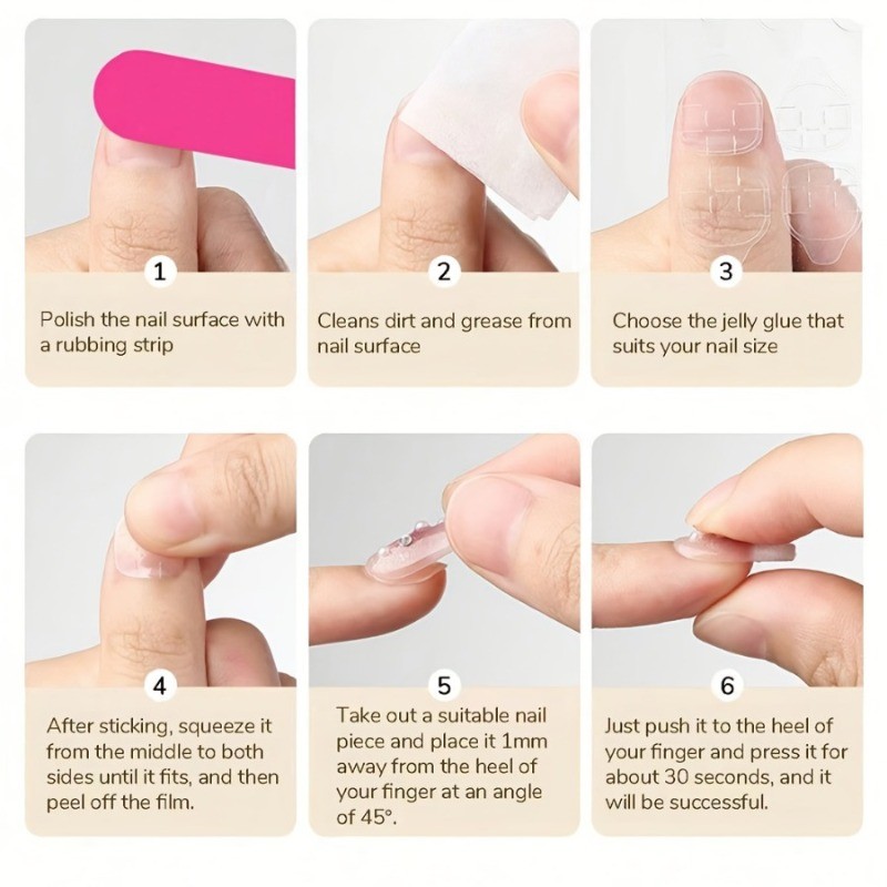 40 Pieces of Nail Art, 4 Sets of Random Manual Nail Pressing Combinations