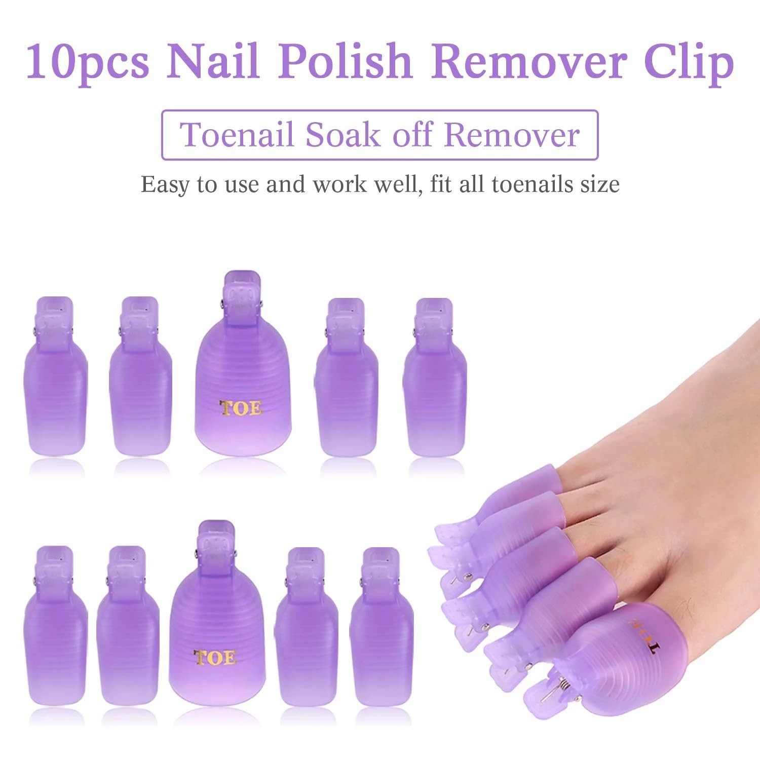 Yimart Nail Art Soak Off Clip Removal Clamp Set – Specialized Purple, Pink